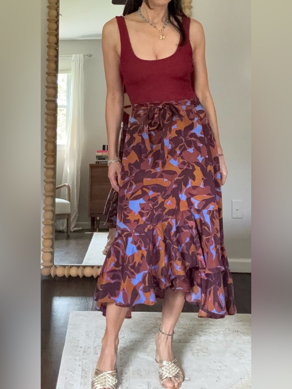 Roller Rabbit Camo Floral Marin Wrap Skirt NWT